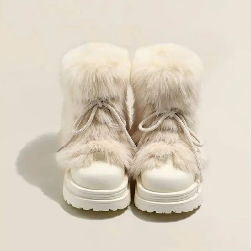 

Winter Women's Snow Boots Thickened Plush Platform Cotton Shoes Big Head Short Boots Comfort Fashion Women's Ankle Botas Mujer