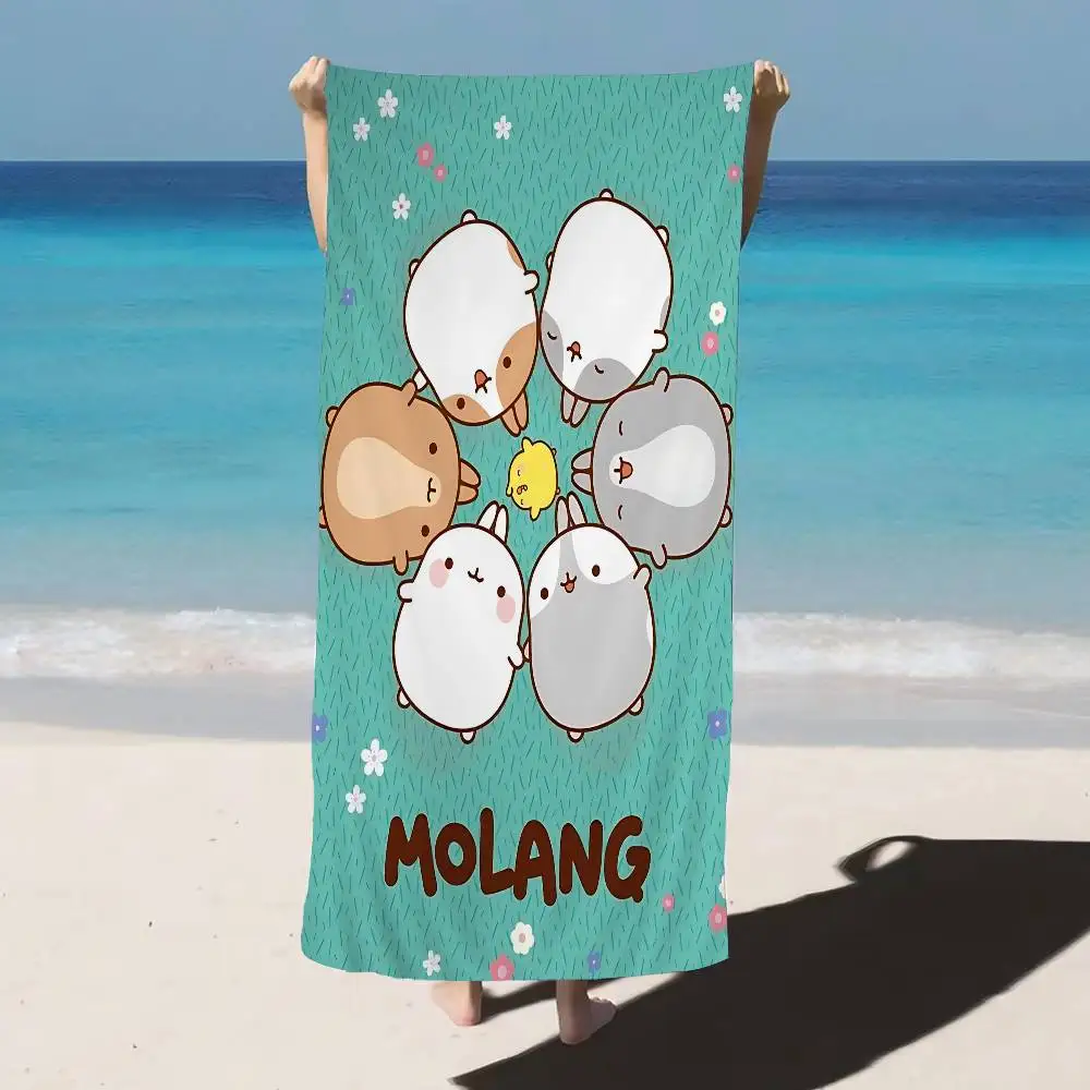 Cute Rabbit M-molang Beach Towel Colorful Bath Towels for Girl Microfiber Quick Dry Custom Sand Free Beach Yoga Spa Gym Pool