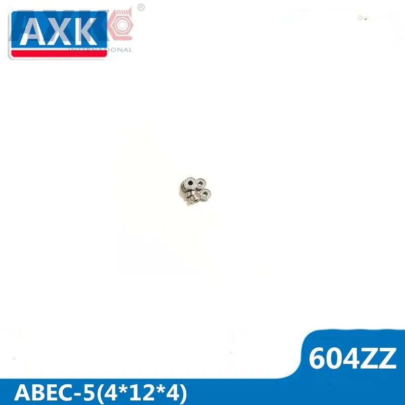 

AXK 604ZZ Bearing ABEC-5 10PCS 4x12x4 MM Miniature 604Z Ball Bearings 604 ZZ EMQ Quality