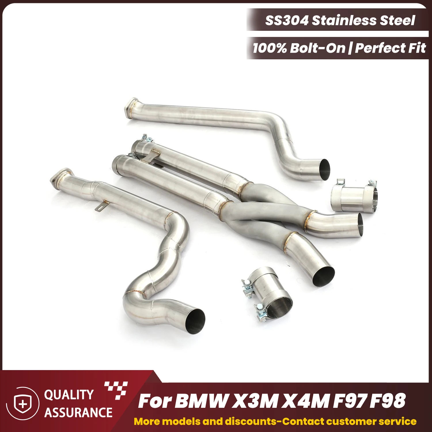 

High Flow Mid Pipe Equal Length Z-Pipe ECCF Stainless Steel For BMW X3M X4M F97 F98 Maximize Horsepower Performance Upgrade