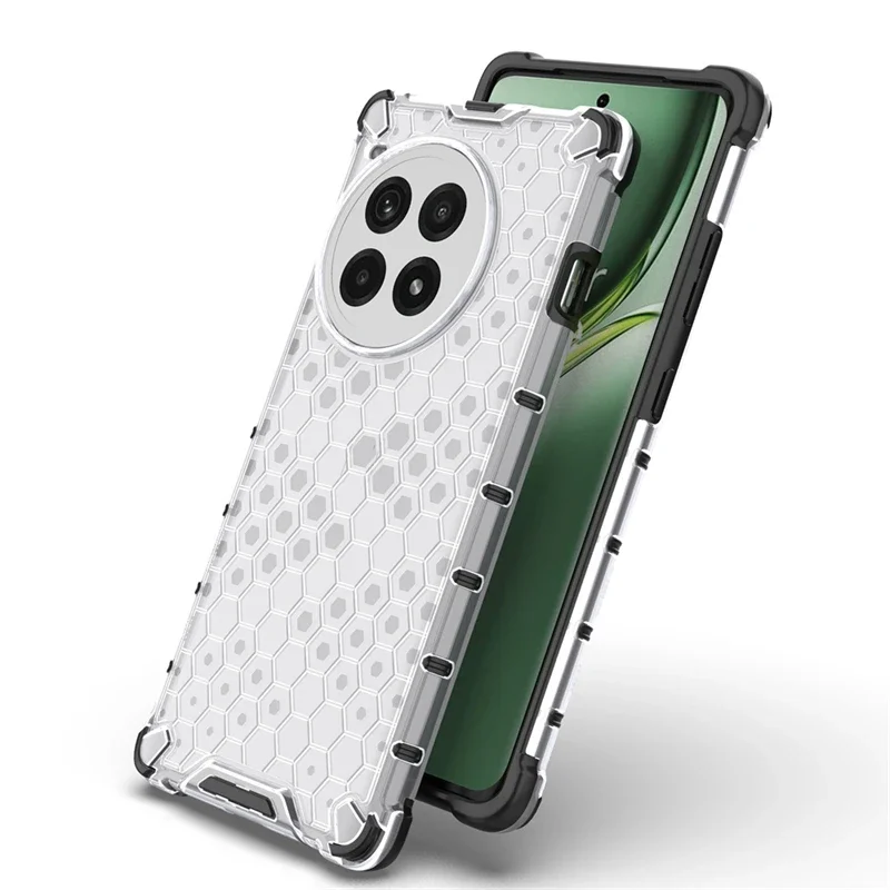 Honeycomb Style Armor Shockproof Phone Case For OnePlus Ace 3 Pro 6.78 inches TPU Frame Four Corners Airbags Plastic Back Cover