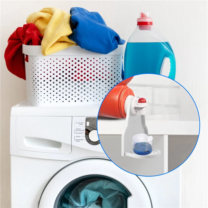 A26F-Laundry Detergent Cup Holder,Detergent Drip Catcher, Fabric Softener Liquid Tray Dispenser Organizer Drip Catcher 2 Pack