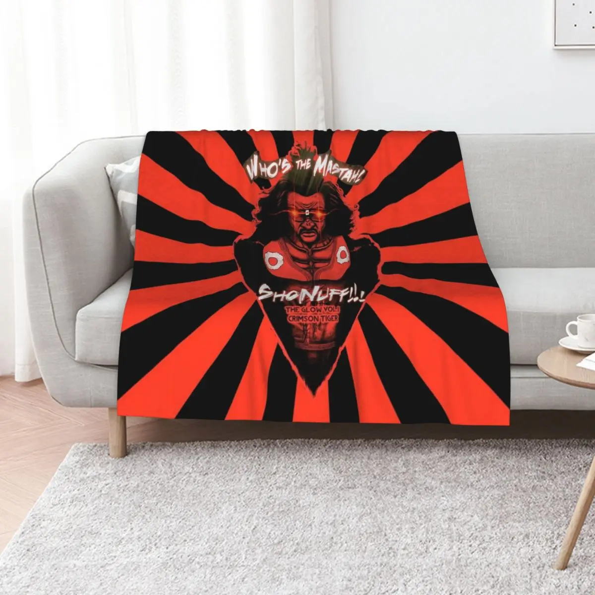 Sho Nuff - Rising Sun - Sepia - The Glow Vol.1 The Last Dragon Tribute Throw Blanket Loose Thin Moving Blankets