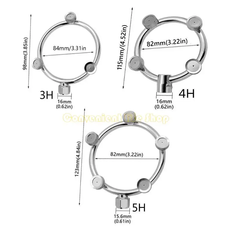 L1EE Garden خرطوم فوهة الفضول من الفولاذ المقاوم للصدأ على شكل مروحة رذاذ الرش M14x1.5