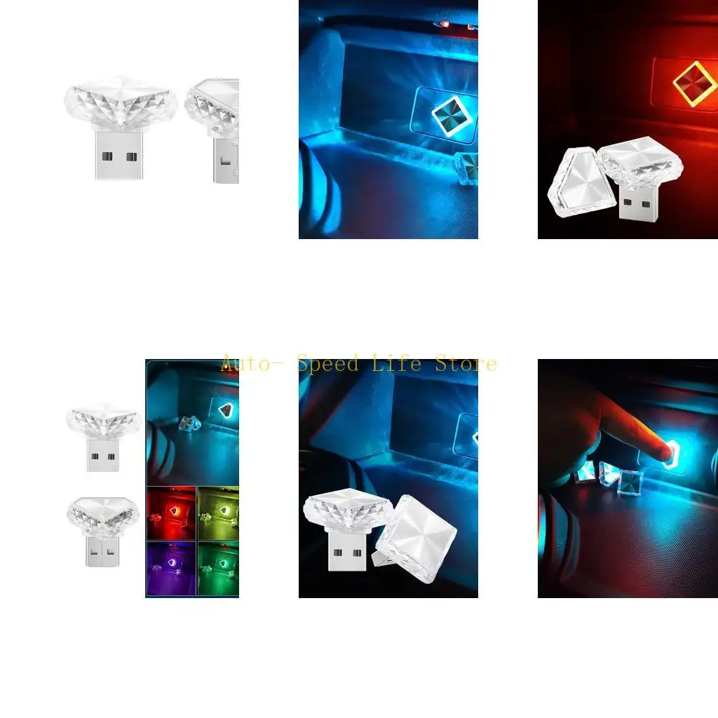 

02DA светодиодный USB -автомобильный интерьер светодиодный светодиодный светодиодный сенсорный контроль ночная лампа с 6 выбором