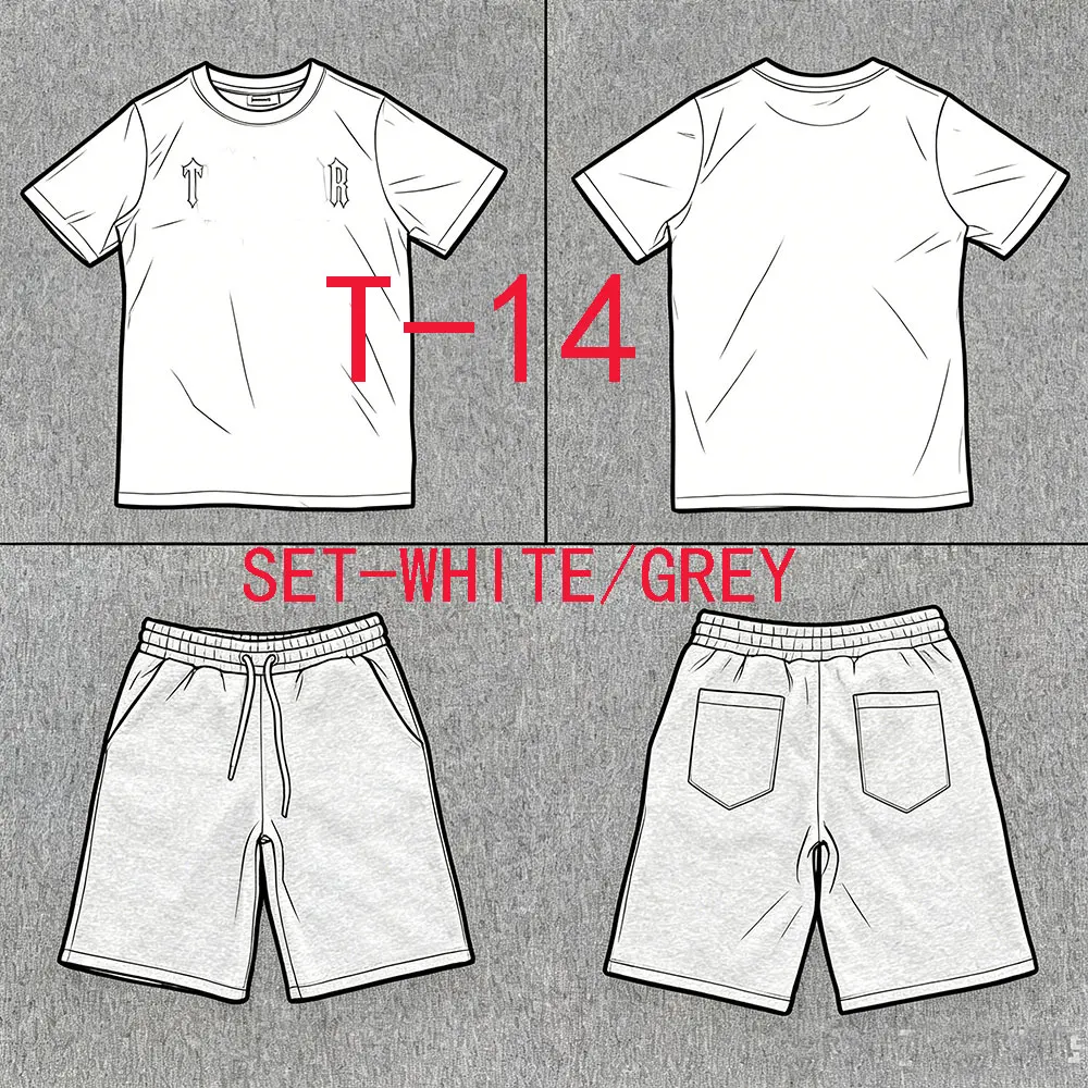 

T-14 Short Set Tracksuit Trousers T-shirt jogging Streetwear Men women clothing Autumn Winter Tops Pants