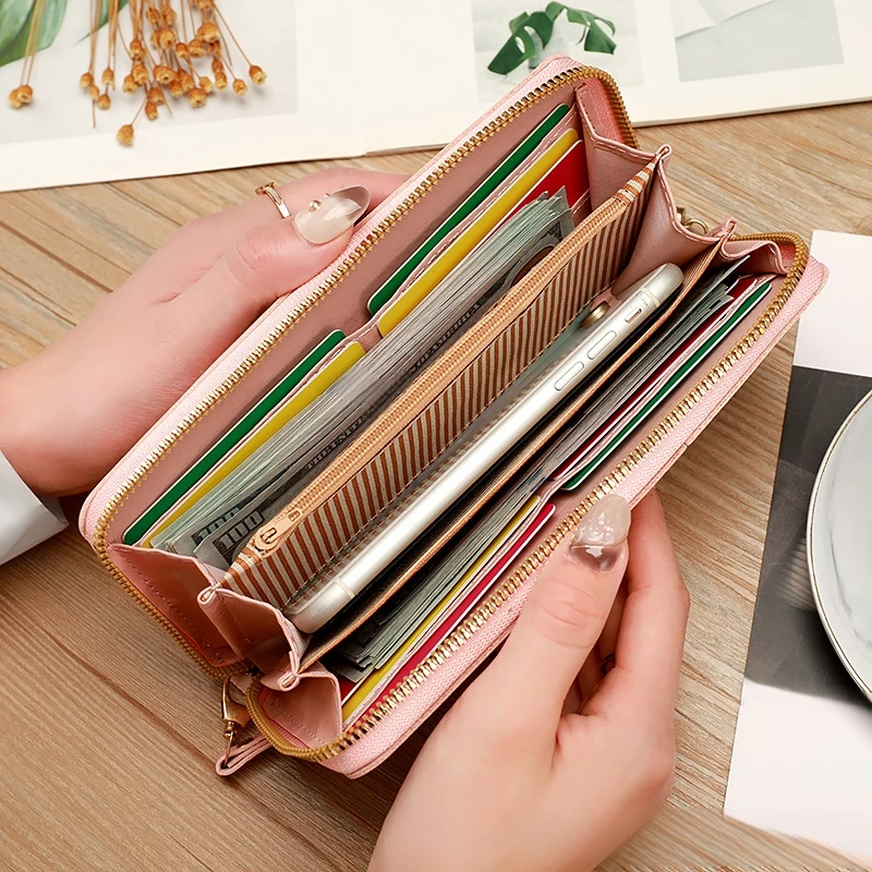 Fashion Zipper Wallet Ladies Long Wallet Tote Bag Coin Card Holder PU Leather Wallet