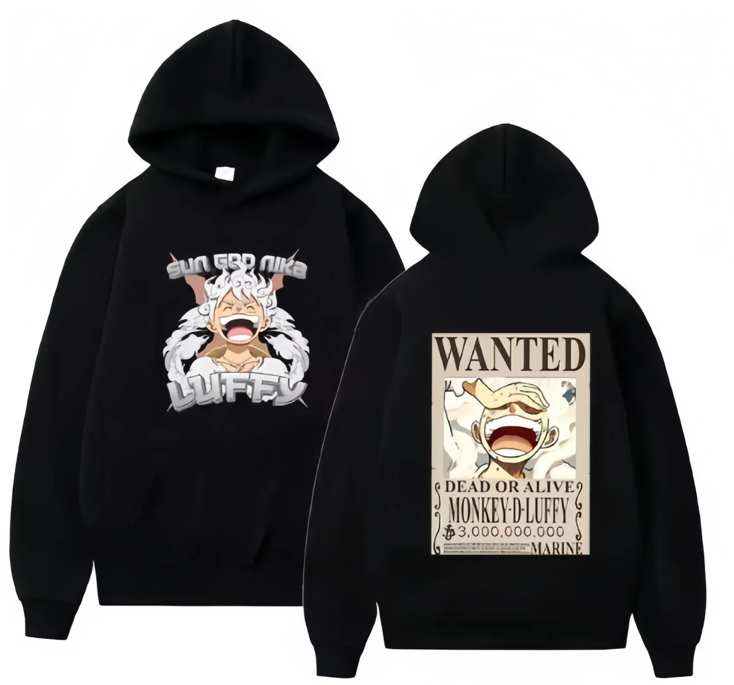 الخريف والشتاء جديد قطعة واحدة لوفي الرجال والنساء عادية فضفاض الطباعة معطف بقلنسوة الوالدين والطفل مقنعين البلوز #2