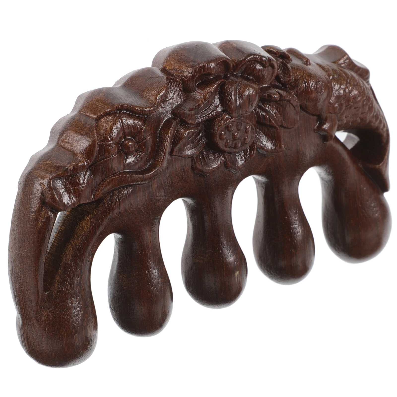 

Расческа из черного дерева премиум-класса для гладких, широких зубьев, распутывания и массажа кожи головы, портативный инструмент для ухода за волосами для длительного, густого, влажного или сухого использования