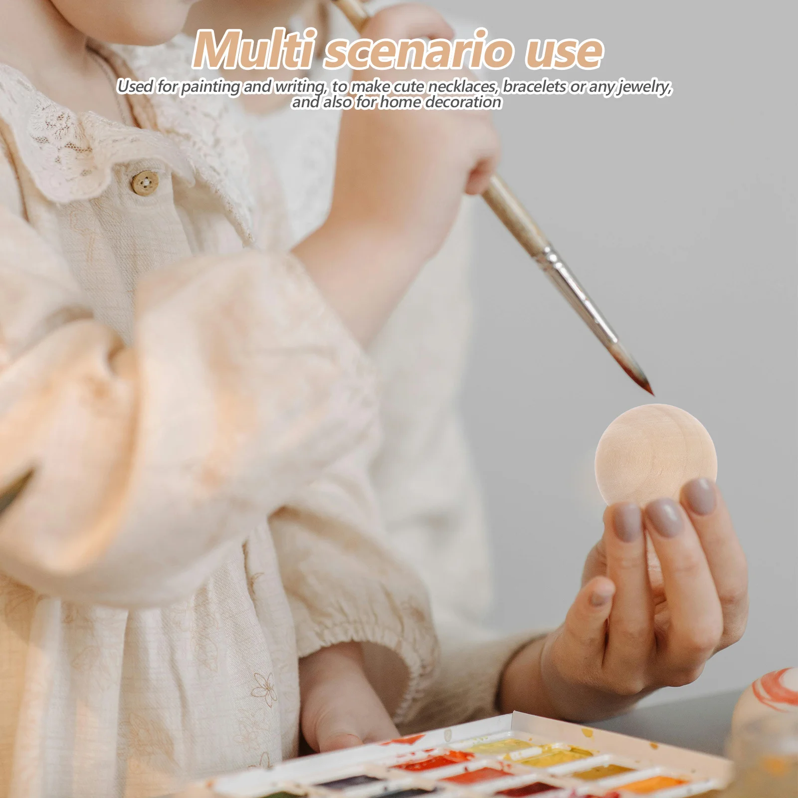 

10Pcs Natural Lotus Wood Round Beads 40mm Smooth Surface Simple Wooden Balls for Jewelry Making DIY Craft Accessories