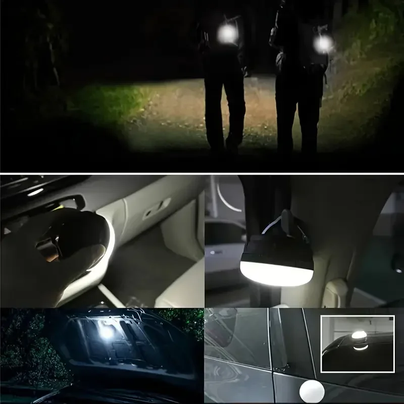 USB wiederaufladbare LED-Campinglaternen mit Magnetfuß, tragbare Außenleuchte für Wandern, Angeln, zylindrisches Notfall-Design