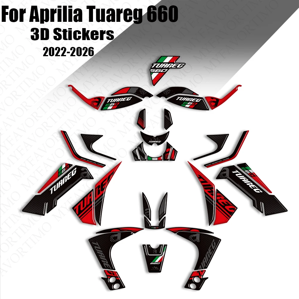 

2022-2026 3D наклейки для Aprilia Tuareg 660 RALLY Adventure, накладка на бак, ручки, комплект газового топлива, наколенники, защита велосипеда