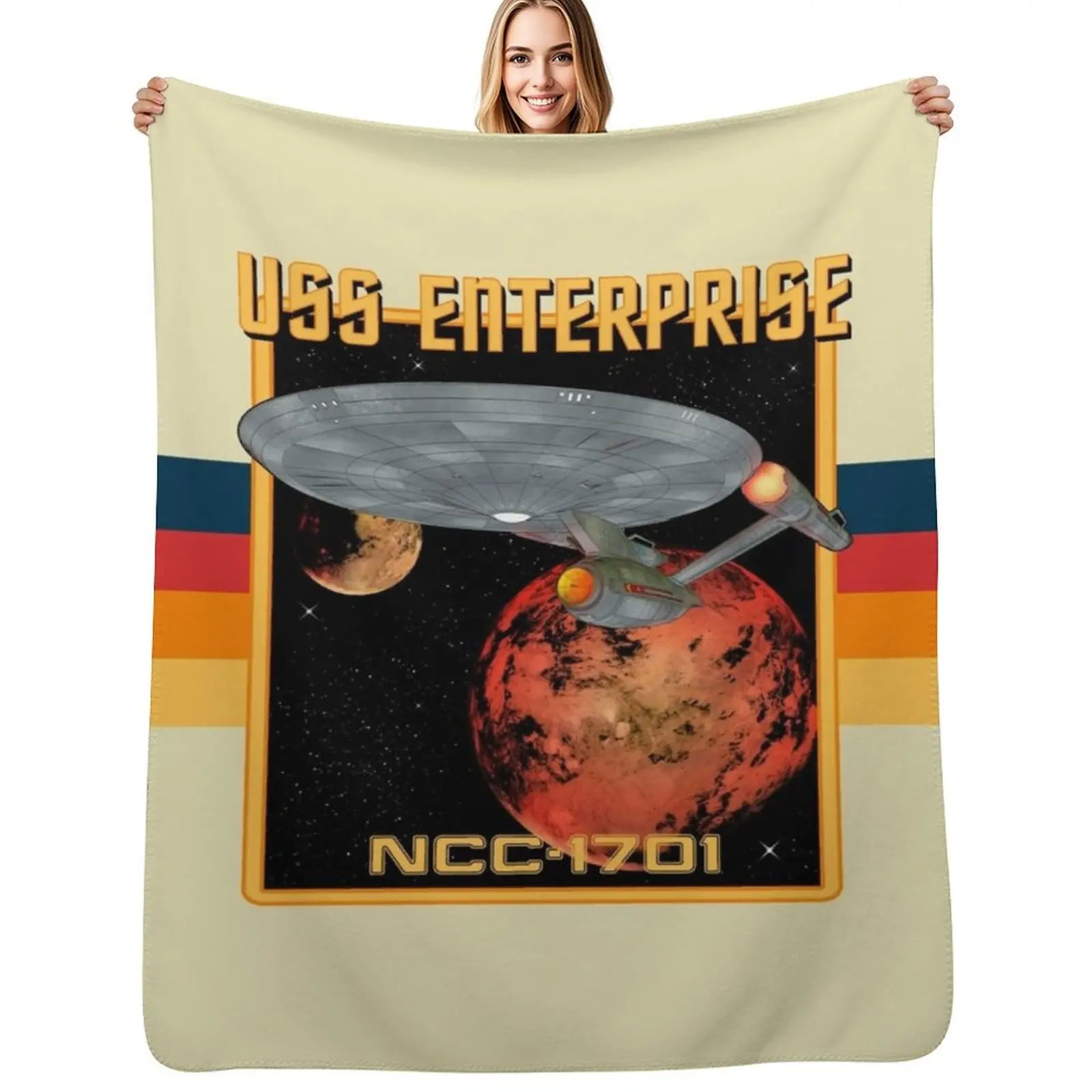 

USS Enterprise NCC-1701 Throw Blanket Warm Comfortable Blanket for Office Napping