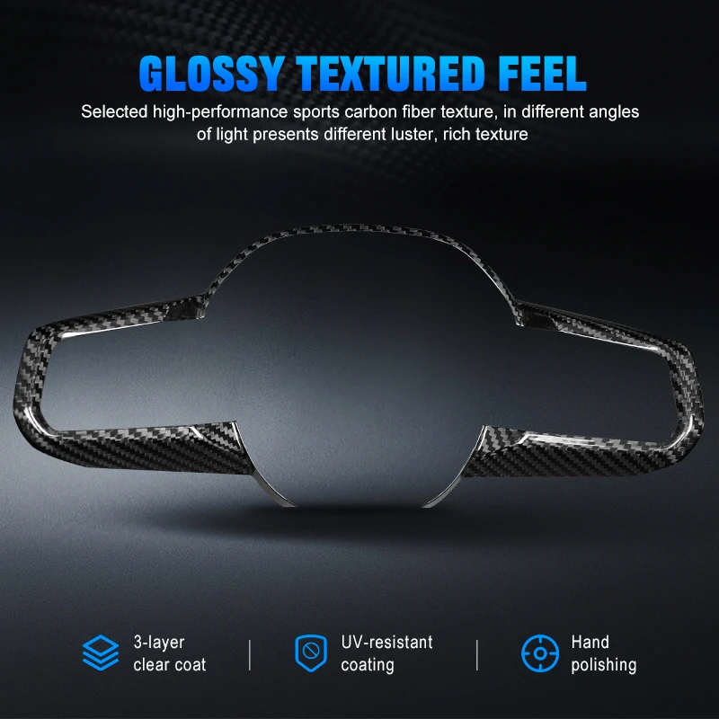 أجزاء السيارات الداخلية ألياف الكربون عجلة توجيه سيارة حلقة الكسوة لسلسلة 3/4/5/7 X3 X1 I4 2024-2025