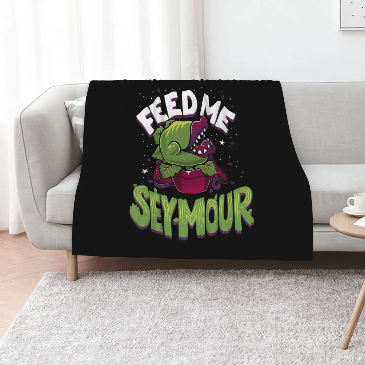 Spooky Horror Feed Me - Creepy Cute Audrey Plant - Horror Musical Throw Blanket Bed covers blankets ands Hair Blankets