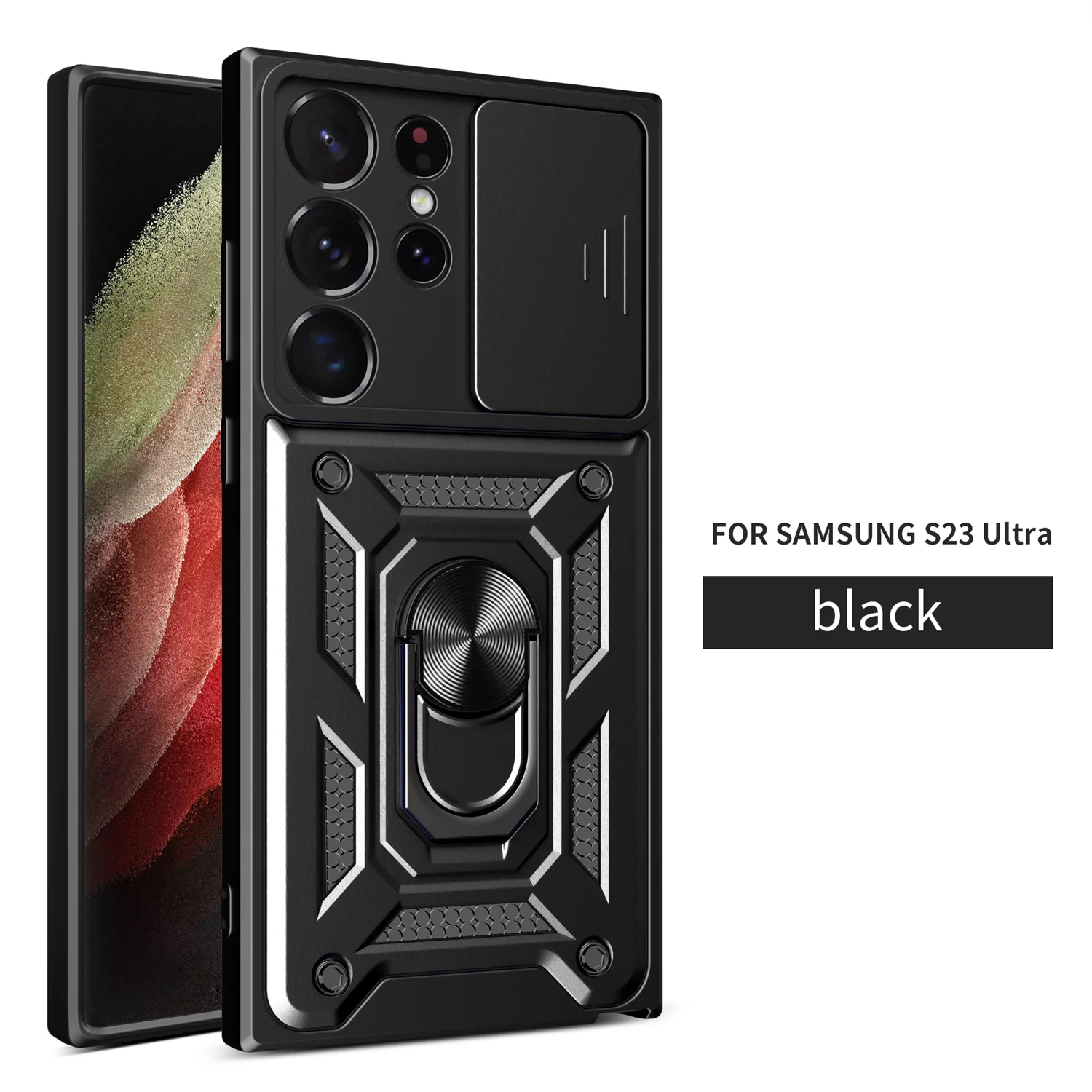 Für Samsung Galaxy S23 Ultra Military Grade Bumpers Armor Schutzhülle Galaxy S23Ultra Cover Slide Kamera Objektiv Fall