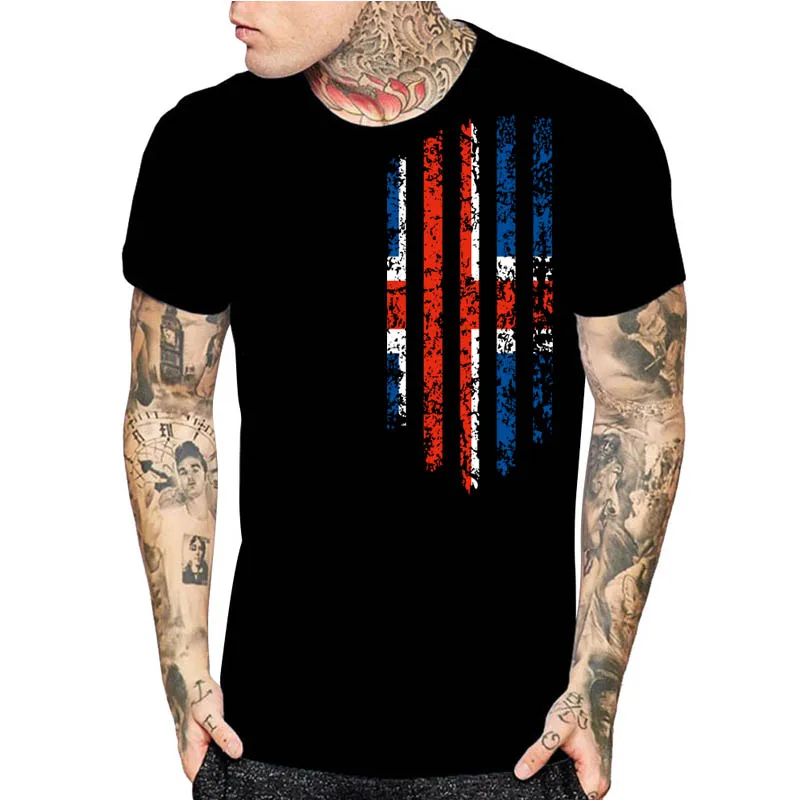 

Iceland Flag Graphics Vintage Print Mens T-Shirts Funny 100% Cotton Short Sleeve Tops T Shirts S-3XL