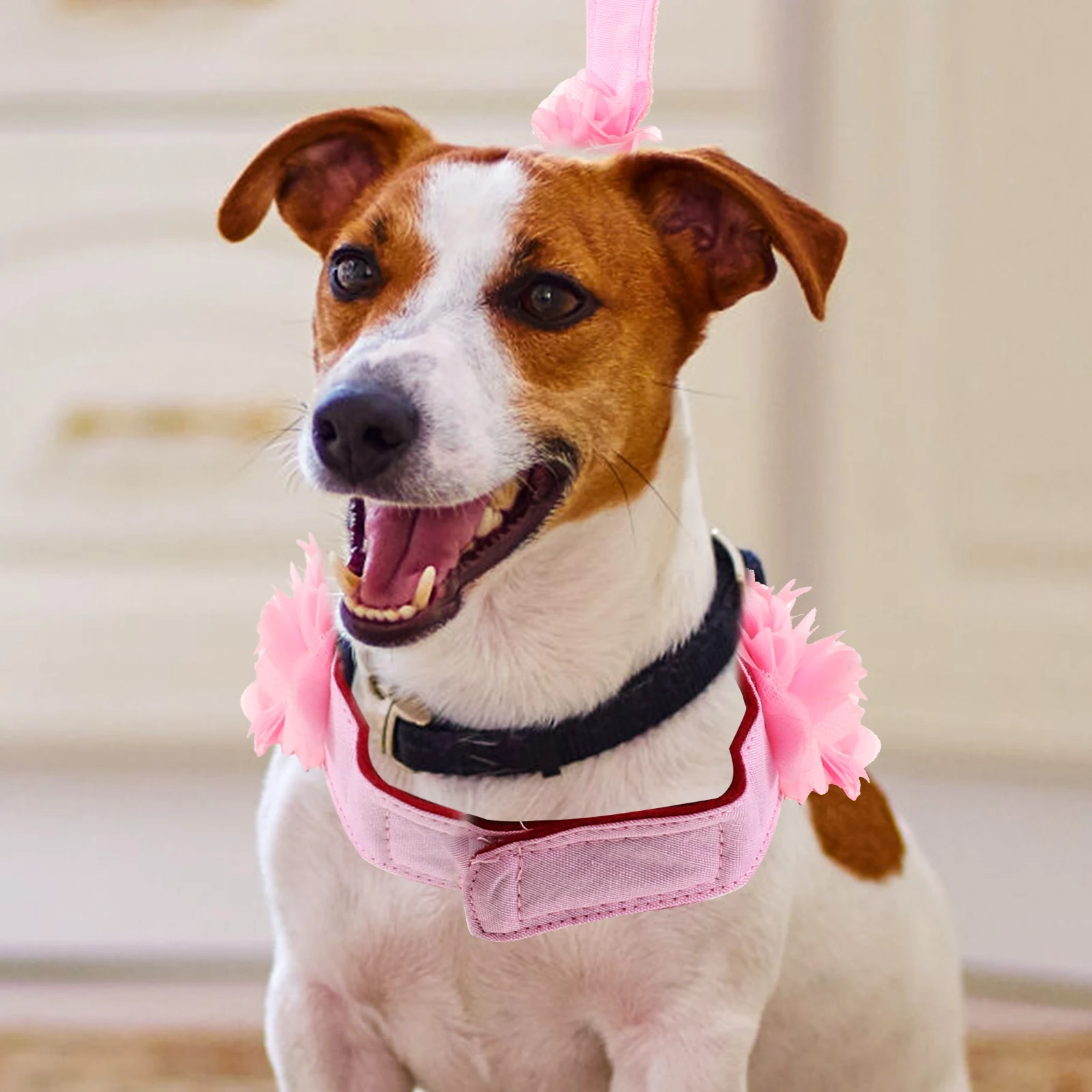 

Cute Flower Traction Rope Lightweight Adjustable Straps Pink Harness Back Chest Pet Dog Traction Rope Supplies Outdoor