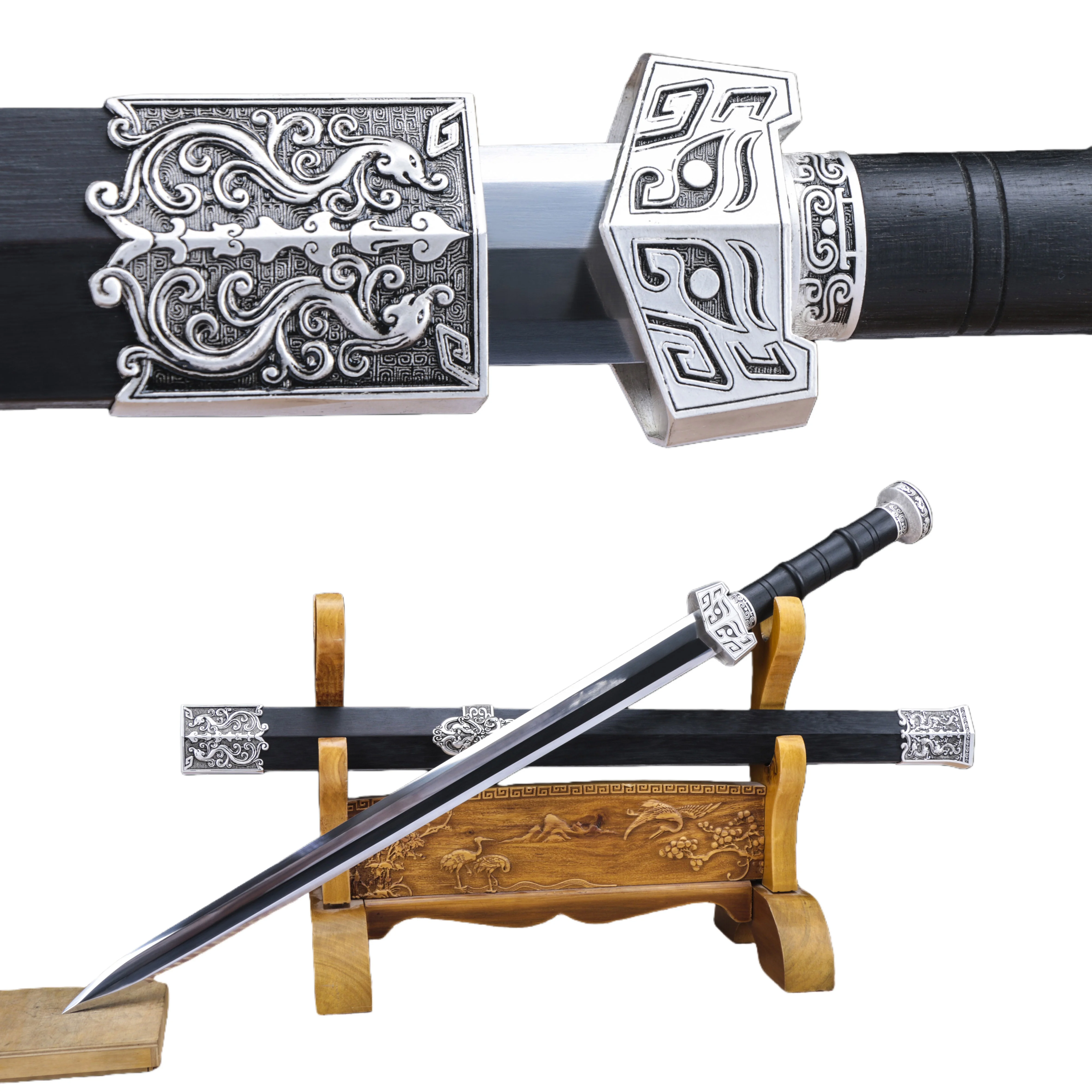 79cm Medieval Roman Empire war sword,European Templar Knight sword,ebony scabbard, katana Viking Crusader Sword-wielding warrior