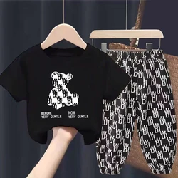 Baby Boy Clothes Children Clothing Toddler Girls Sets Summer Mother Kids Short Sleeve Cotton T-shirt Handsome Two-piece Fashion