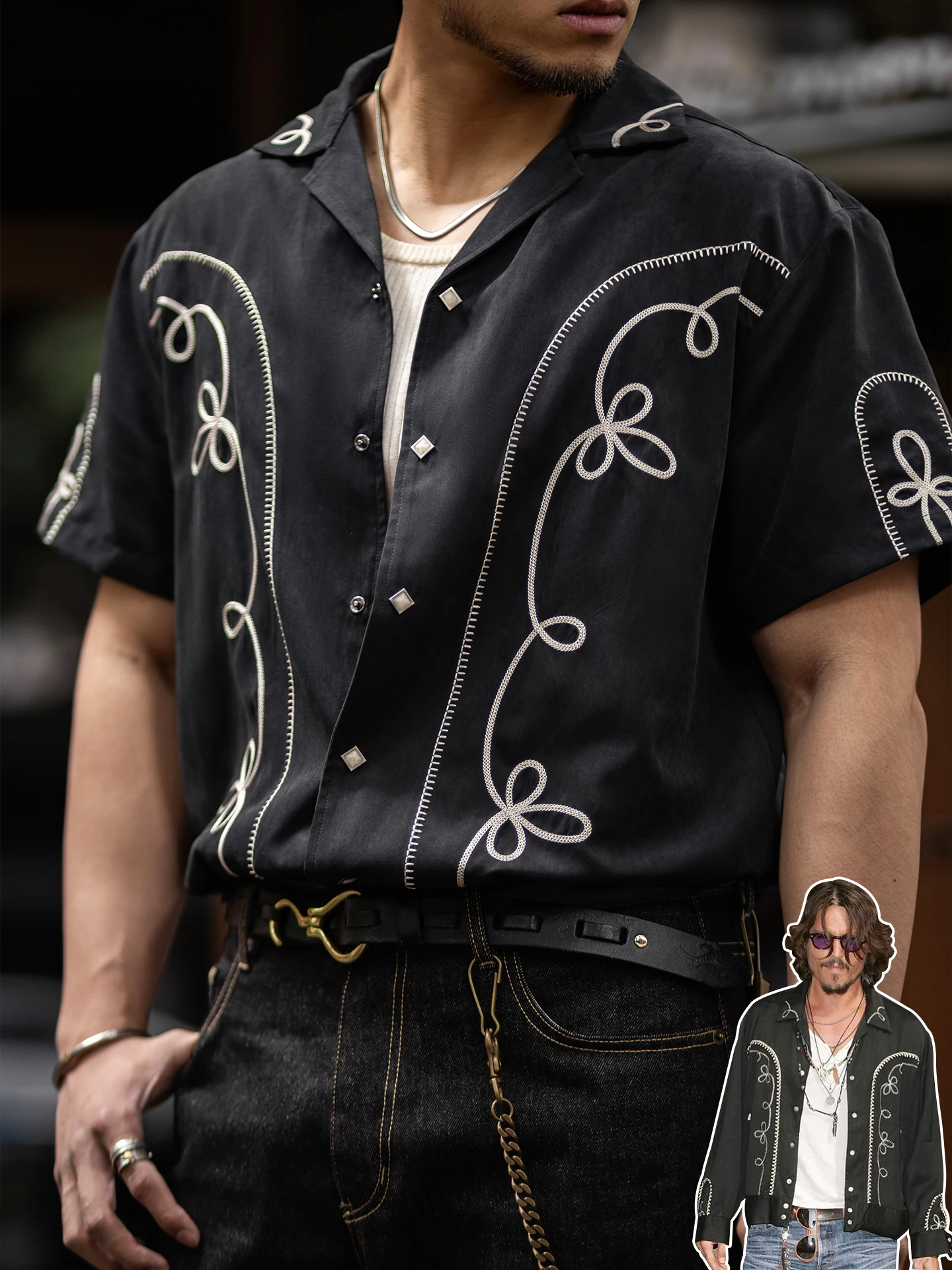 

Retro Bullfighter Cuban Collar Short Sleeve Embroidered Shirt Men's Summer New Style Peach Velvet Shirt Casual Loose Fit