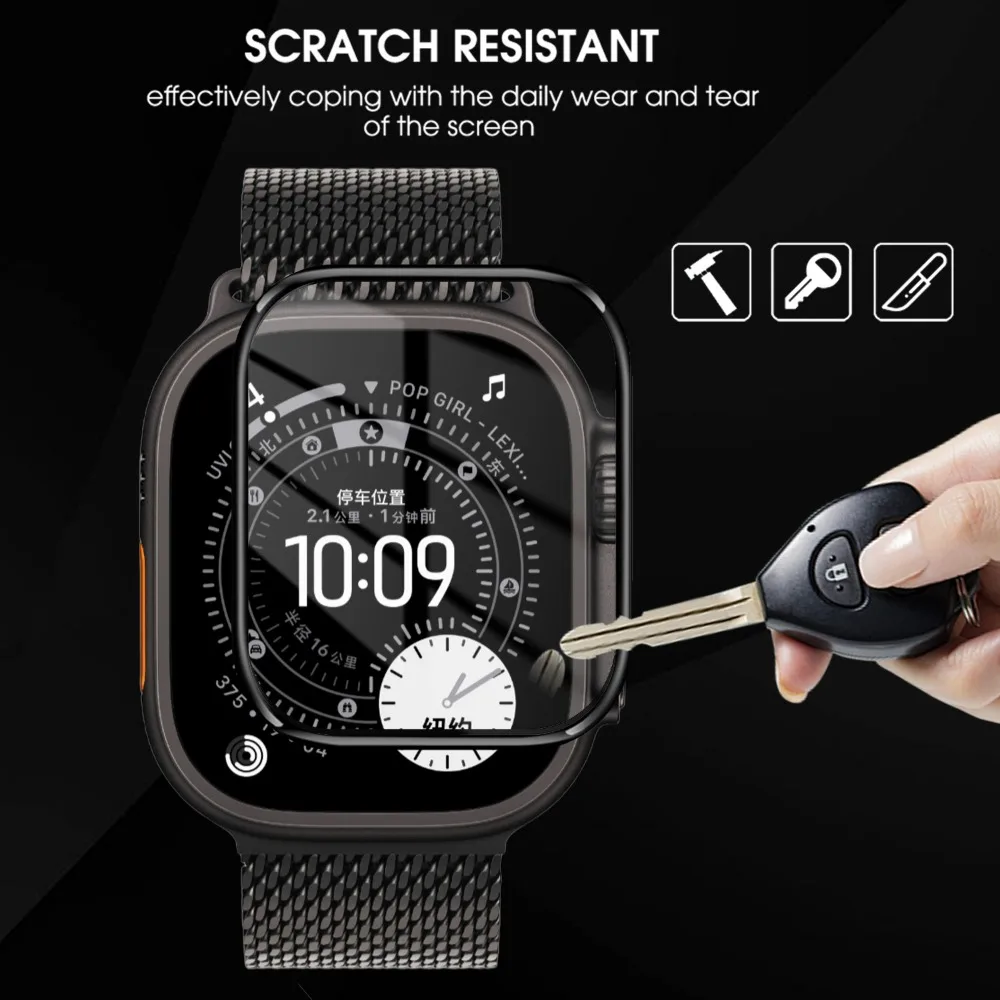 1-5 قطعة واقيات الشاشة هيدروجيل فيلم لساعة أبل الترا 3 HD المضادة للخدش PMMA طبقة رقيقة واقية لينة لساعة أبل الترا 3