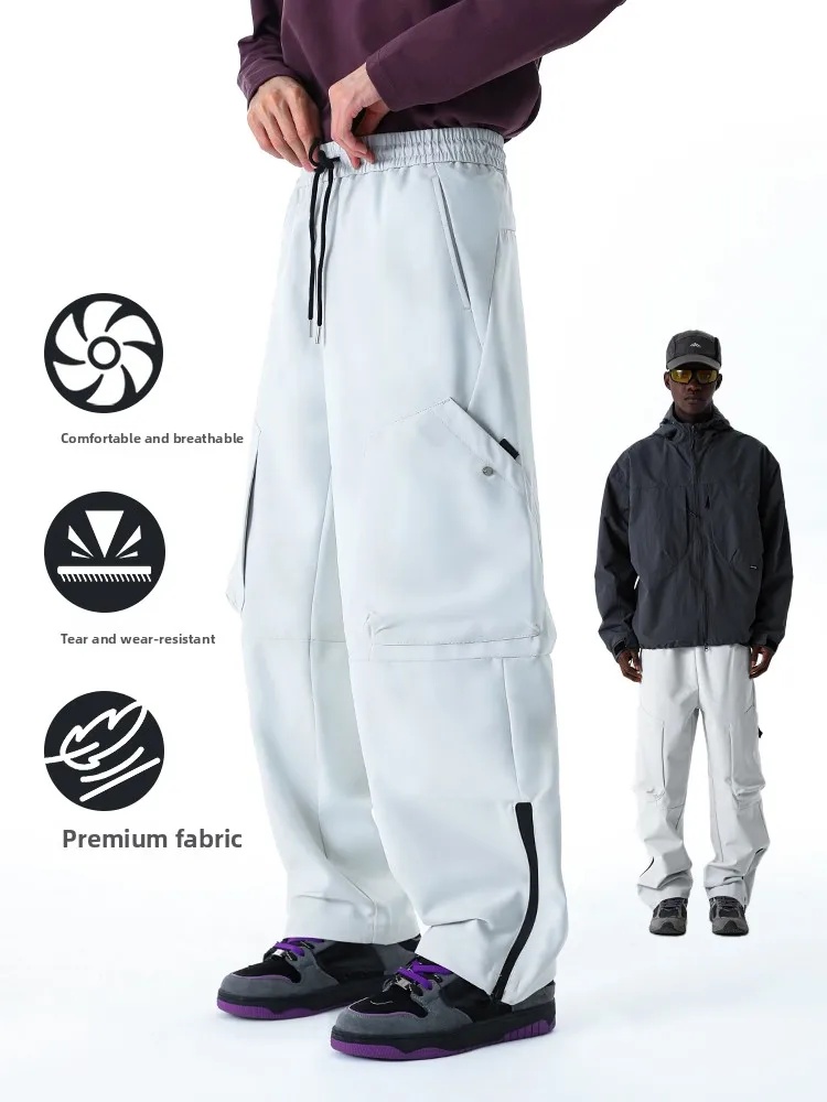 

Мужские повседневные брюки-карго MMOPTOP: функциональные, ветрозащитные, весенние, с множеством карманов, свободного кроя, удобные, белые