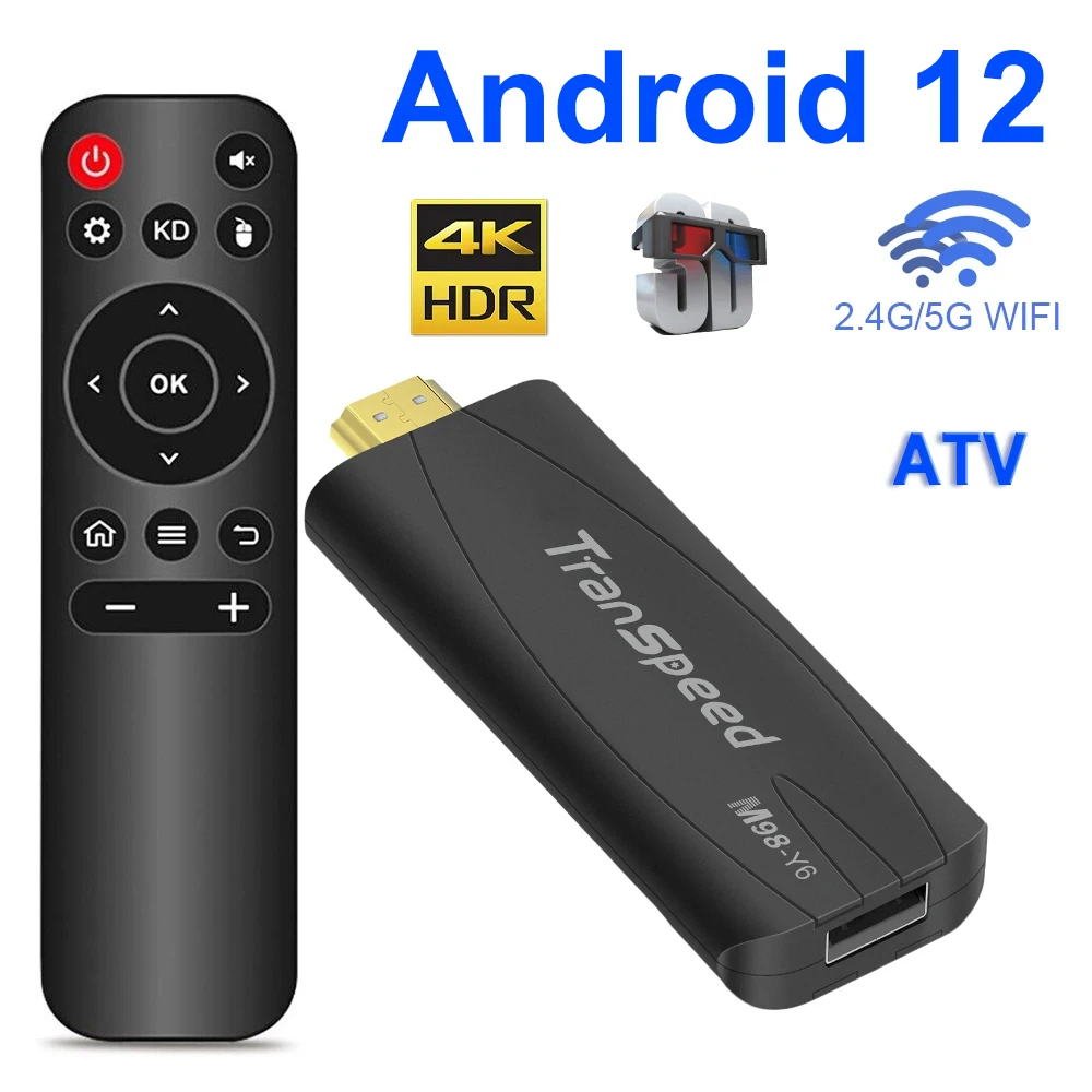 

ТВ-приставка Android 12 ATV с приложением для телевизора 4K 3D ТВ-приставка 2,4G и 5G голосовой помощник управление медиаплеер ТВ-приемник телеприставка