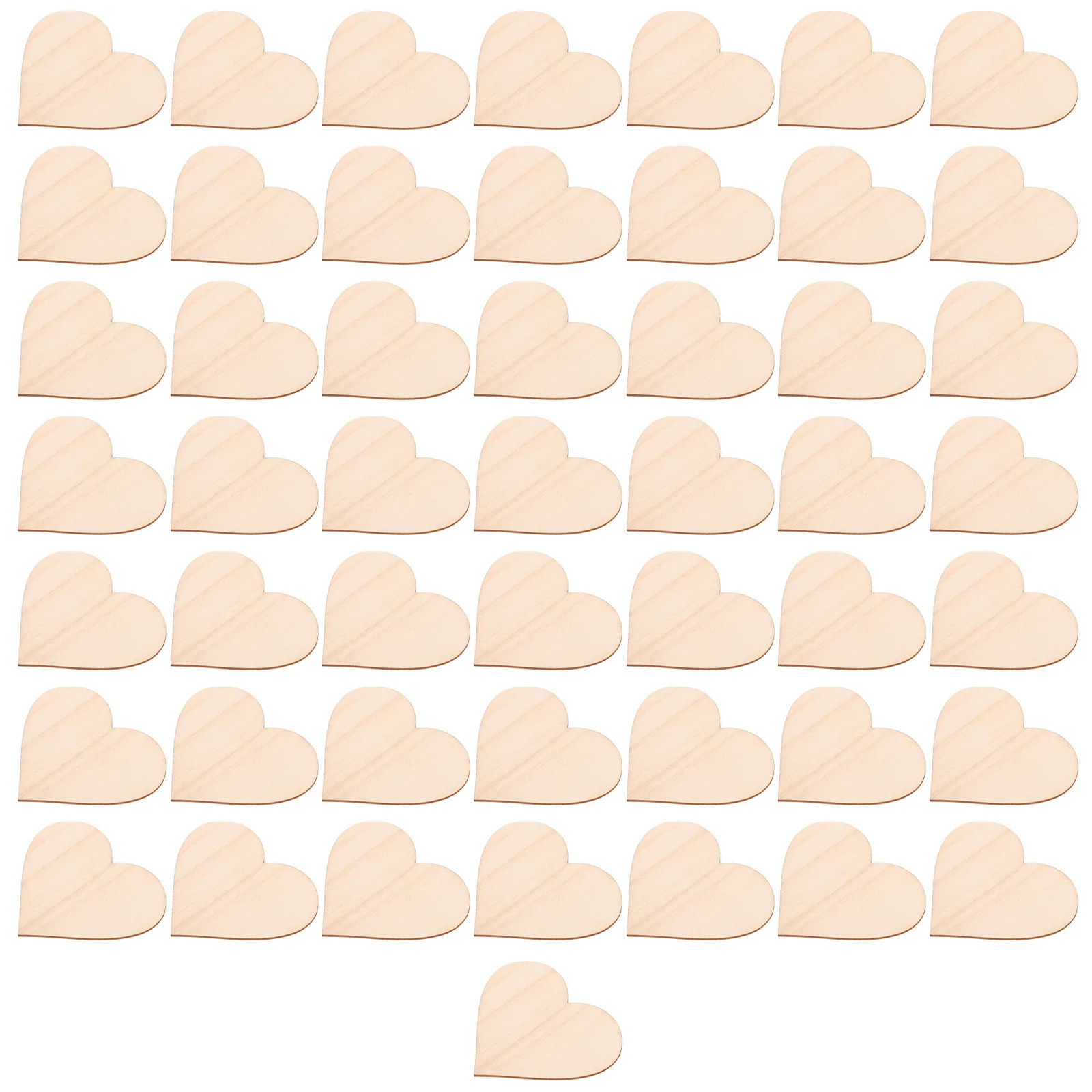 

50Pcs Heart Shaped Wood Slices Fine Craftsmanship Unpainted Wooden Chips for DIY Coloring Craft Pendant Home Decor