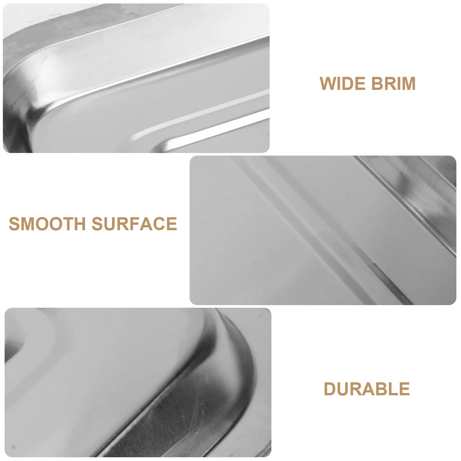 

Набор из 4-х утолщенных многофункциональных подносов из нержавеющей стали для подачи закусок, фруктов, хлеба, тортов на вечеринках, свадьбах, праздничных ужинах