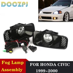 1Set Auto Parts Fog Light Kit For Honda Civic EK3 1999 2000 Front Bumper Fog Lamp Assembly Switch + Wiring