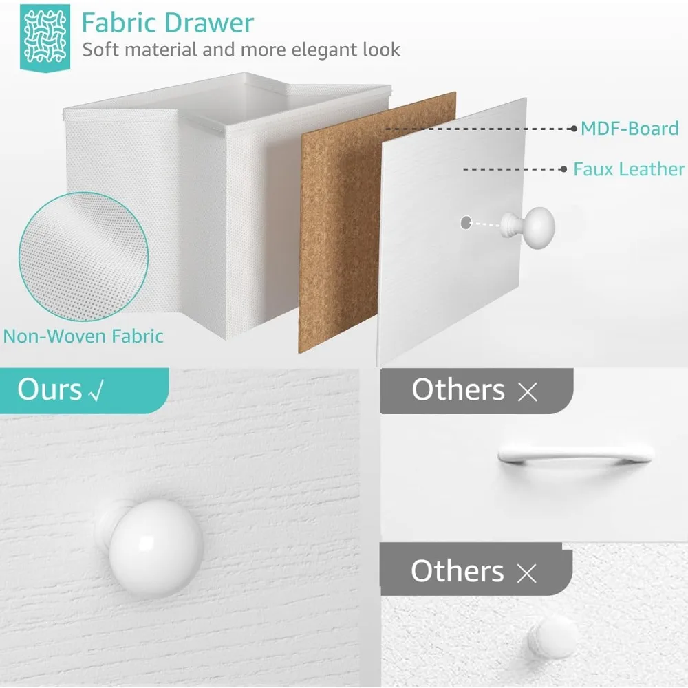 흰색 침실용 협탁 2개 세트, 충전 스테이션과 LED 조명이 있는 침실용 협탁 세트, 침대 옆 테이블