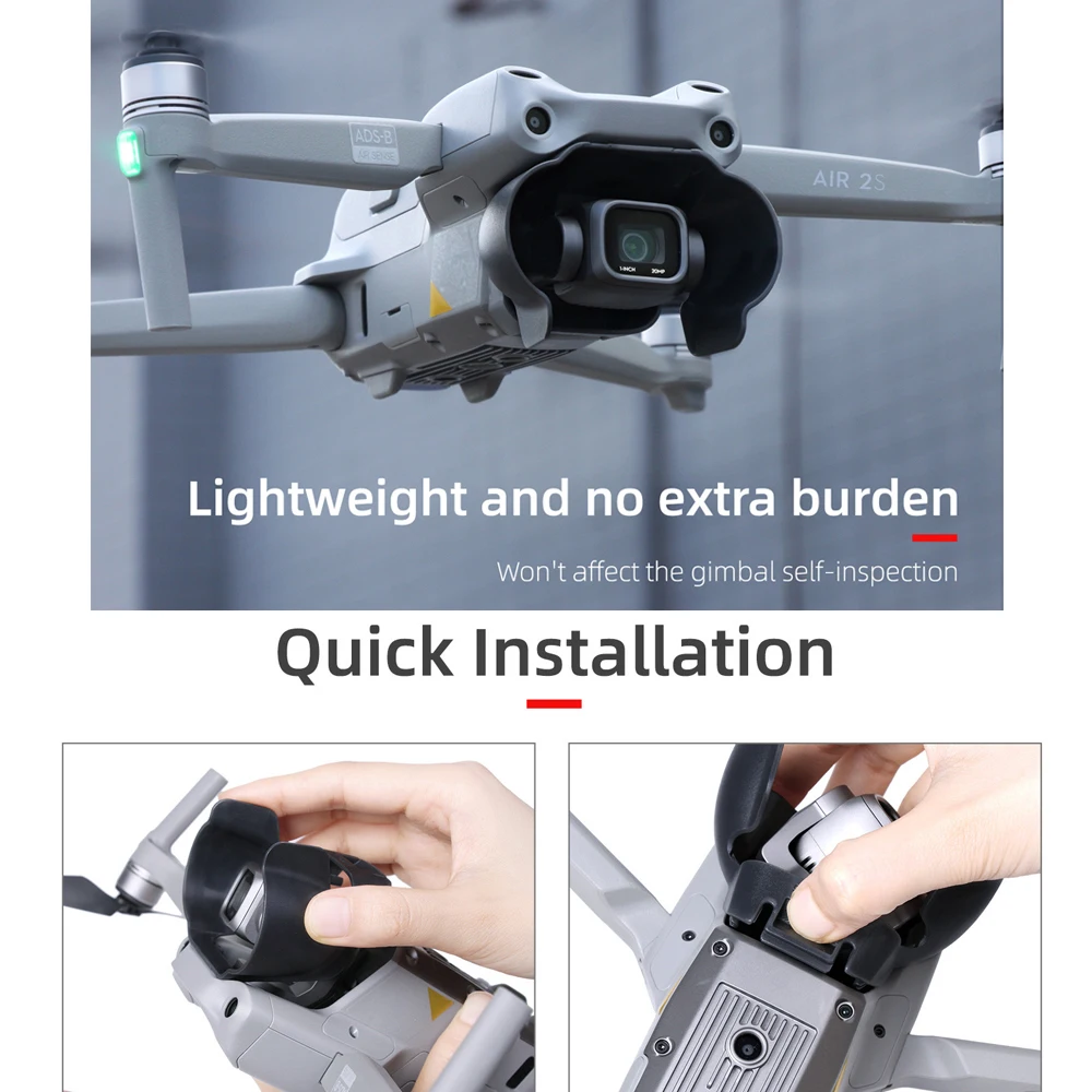 Sunnylife غطاء للعدسات ل DJI Air 2S الطائرة بدون طيار Gimbal عدسة هود المضادة للخدش كاميرا الحرس ظلة عدسة حامي غطاء ل Mavic Air 2