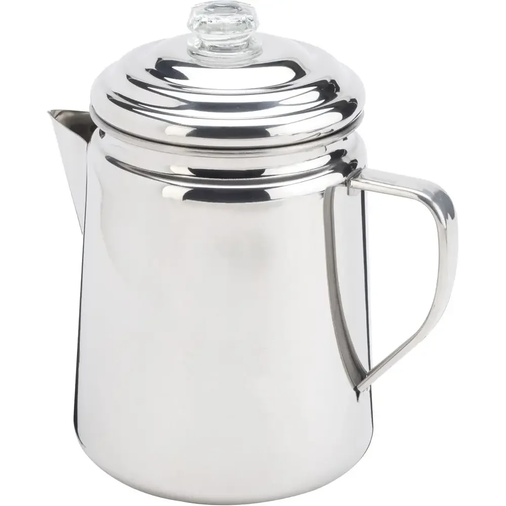 12-Cup Durable Outdoor Coffee Maker for Camping, Backpacking, RV, and Stovetop Use - No Filters Needed