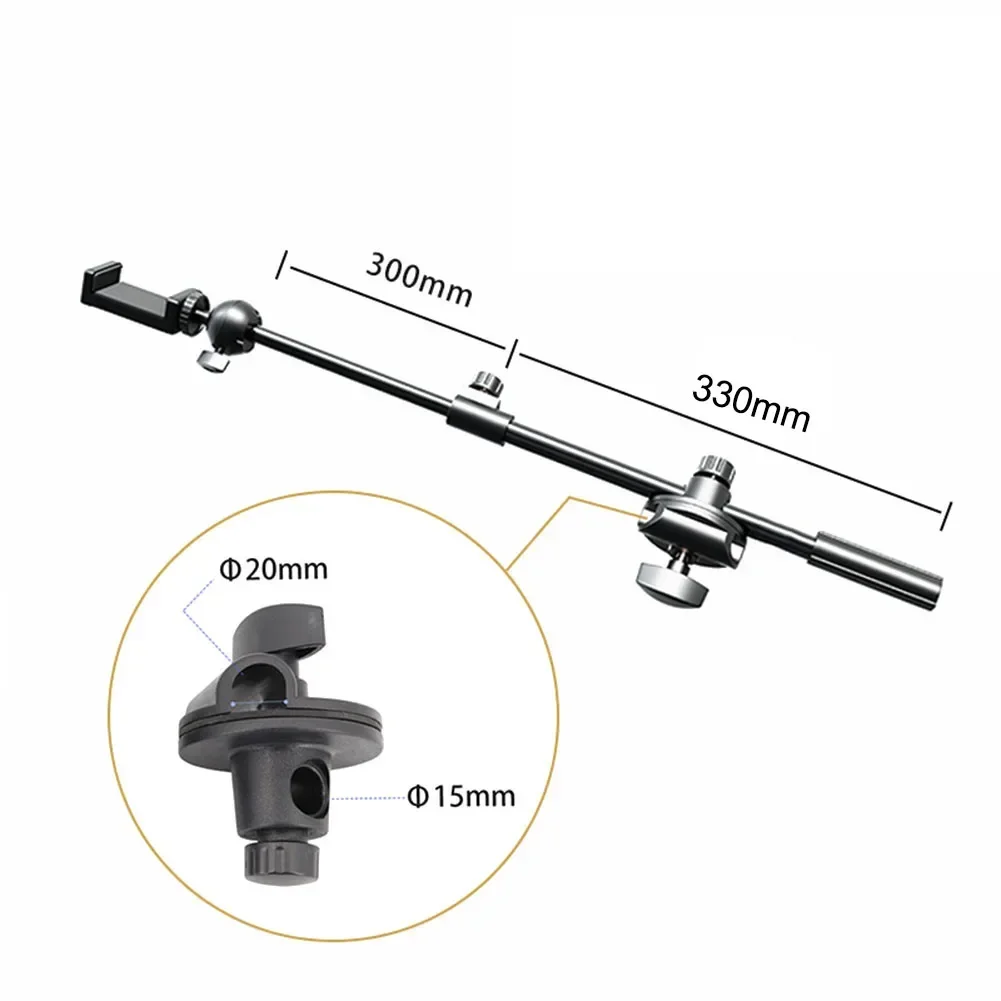 

55CM Rotating Microphone Stand Crossbar Arms Mic Clip Holder Extension Bracket Mobile Live Streaming Bracket Mobile Phone Access