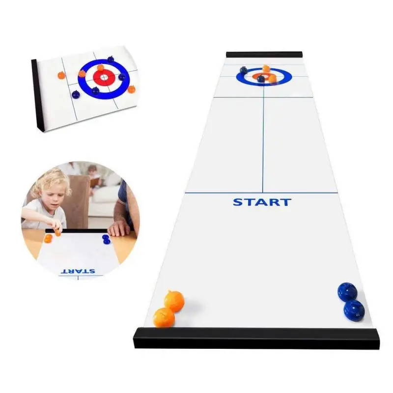 Table Top Curling Game Quality Tabletop Curling Game Compact Curling Board Game Curling Mini Table Games Family Bowling Bar Set