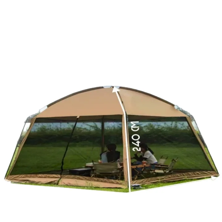 Outdoor shade awning multi-person camping awning courtyard sun protection beach picnic outdoor mesh mosquito-proof tent