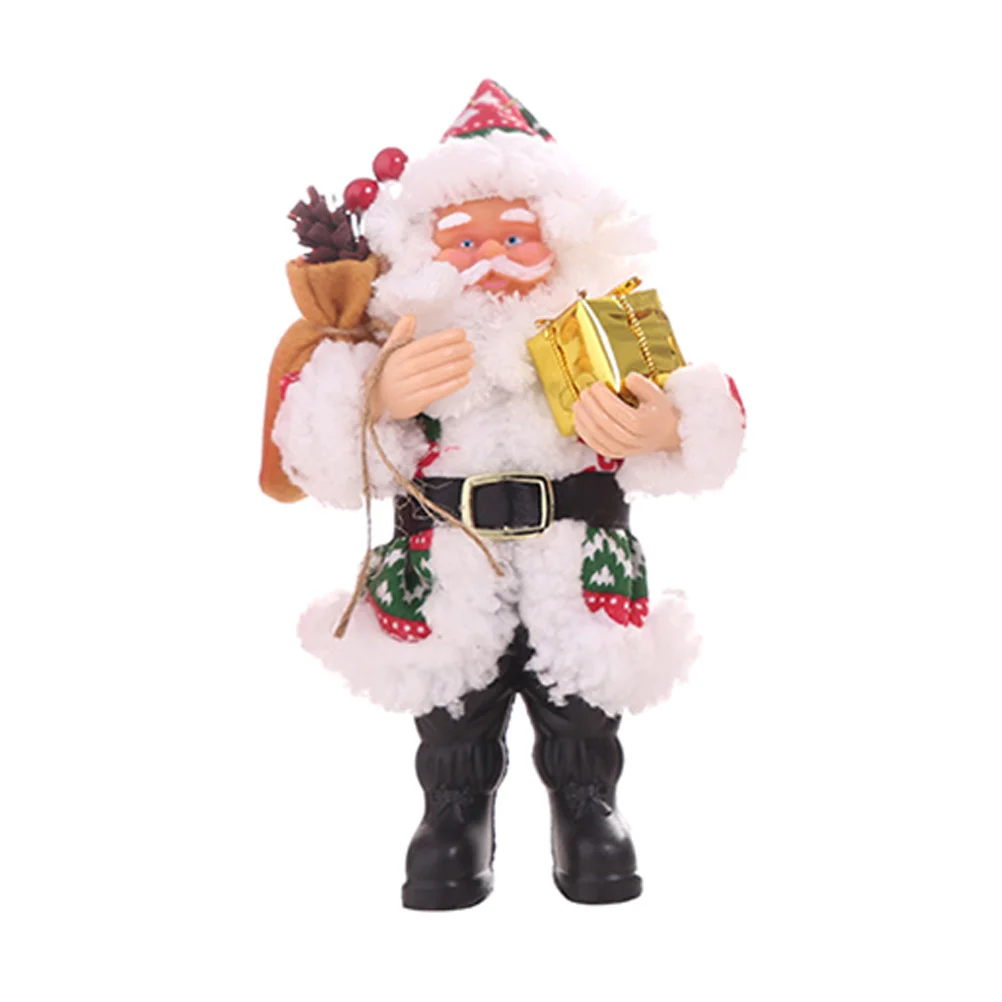 

Santa Claus Resin Sculpture Christmas Decoration Red Green 20x12cm Desk Ornament Lucky Santa Claus Figurine Christmas Figurines