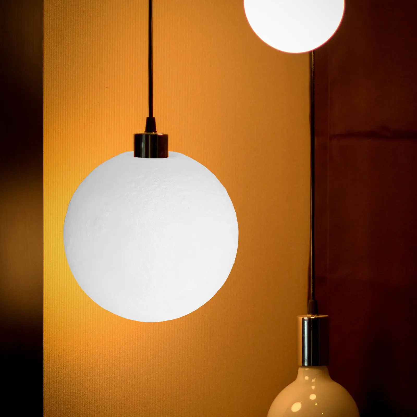 豪華なムーンプラスチックランプシェードクリエイティブ照明配置耐久性のあるペンダントライトカバーグローブプラスチックランプシェード