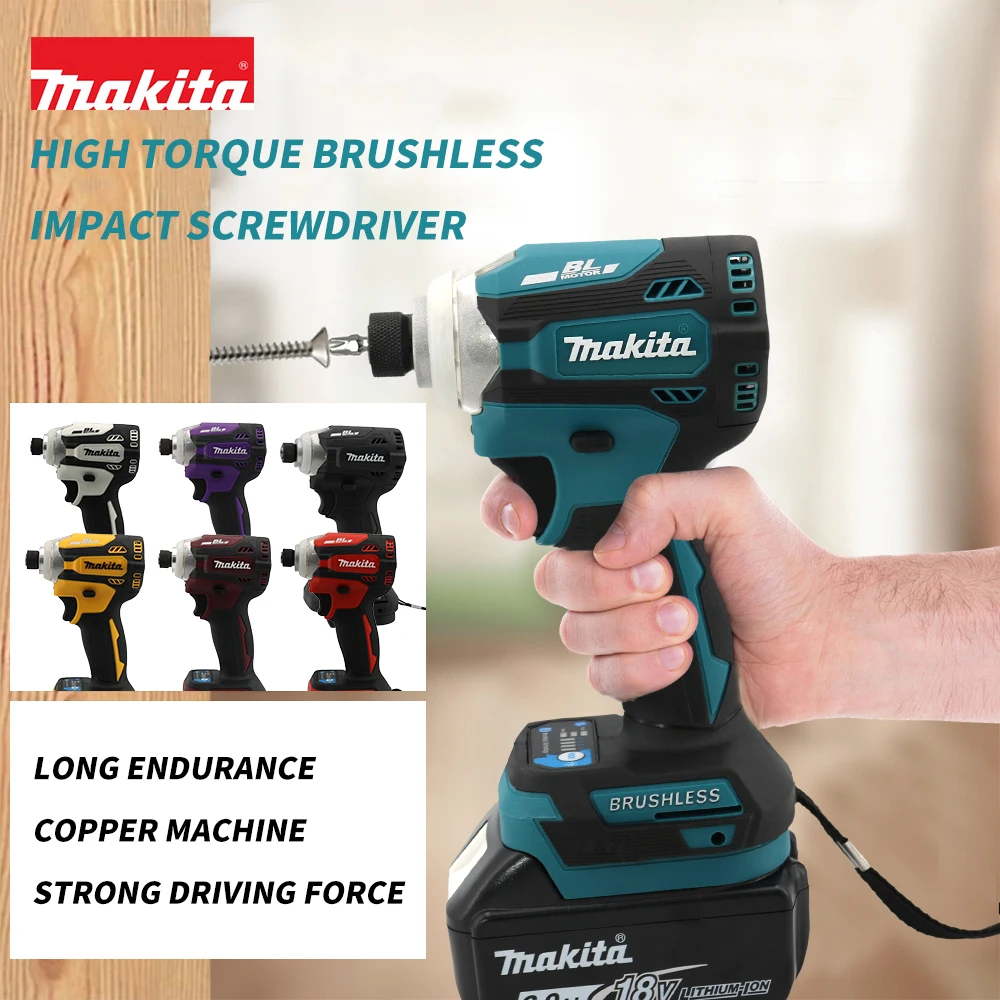 Makita New DTD171 Impact Screwdriver 180N.m Brushless High Torque Strong Driving 18V Lithium Battery Electric Motor Tools