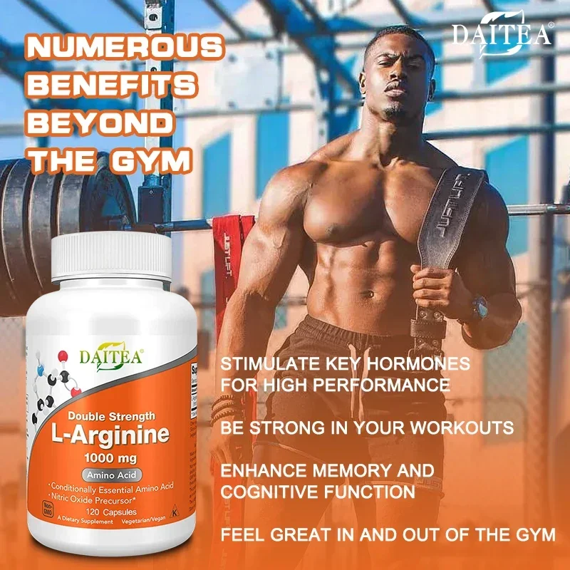 Daitea L-Arginine Promotes Muscle Growth Enhances Fitness Performance Hormone Stimulation Supports Energy Endurance