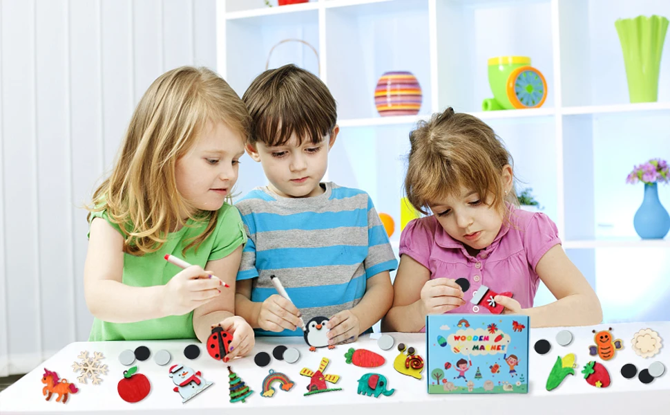 wooden magnets for kids