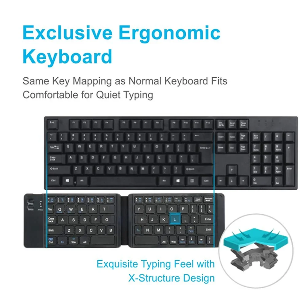 Dormin Folding Bluetooth Keyboard Wireless Silent Ipad Mobile Phone Tablet Universal Notebook Compact Portable and Comfortable image 2