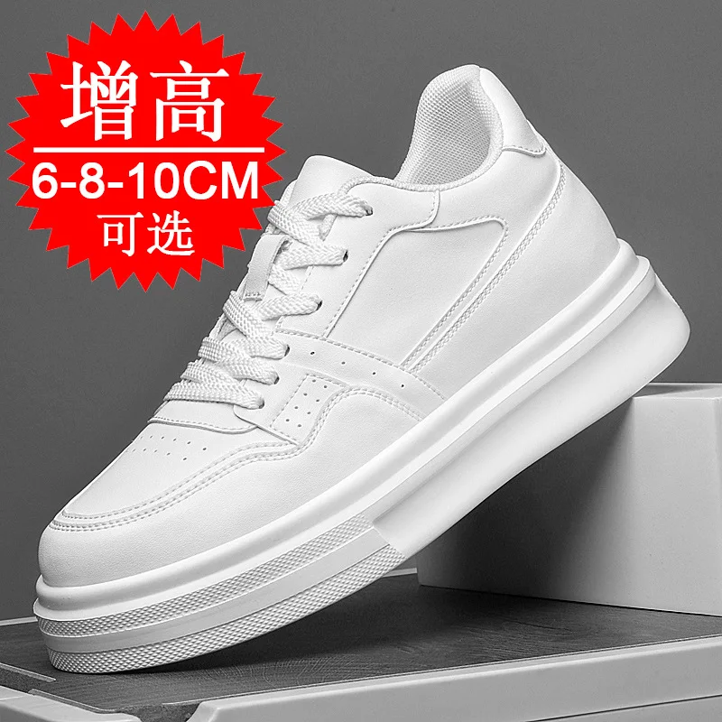 Chaussures pour hommes invisibles rehaussantes de 8 cm et 6 cm, à semelle épaisse, plateforme tendance, décontractées, chaussures rehaussantes de 10 cm