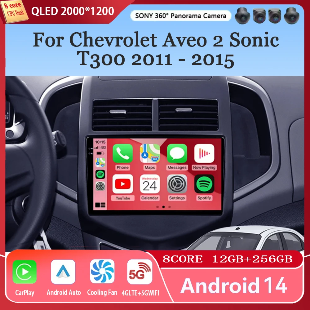 

Android 14 Carplay Авто Авто Радио Для Chevrolet Aveo 2 Sonic T300 2011-2015 Навигация GPS Мультимедийный Плеер Стерео Wi-Fi + 4G BT