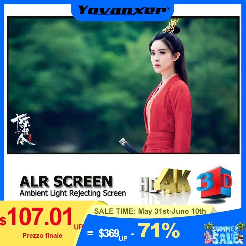 2026 Hot Nano Grey Crystal ALR Projector Screen Ambient Light