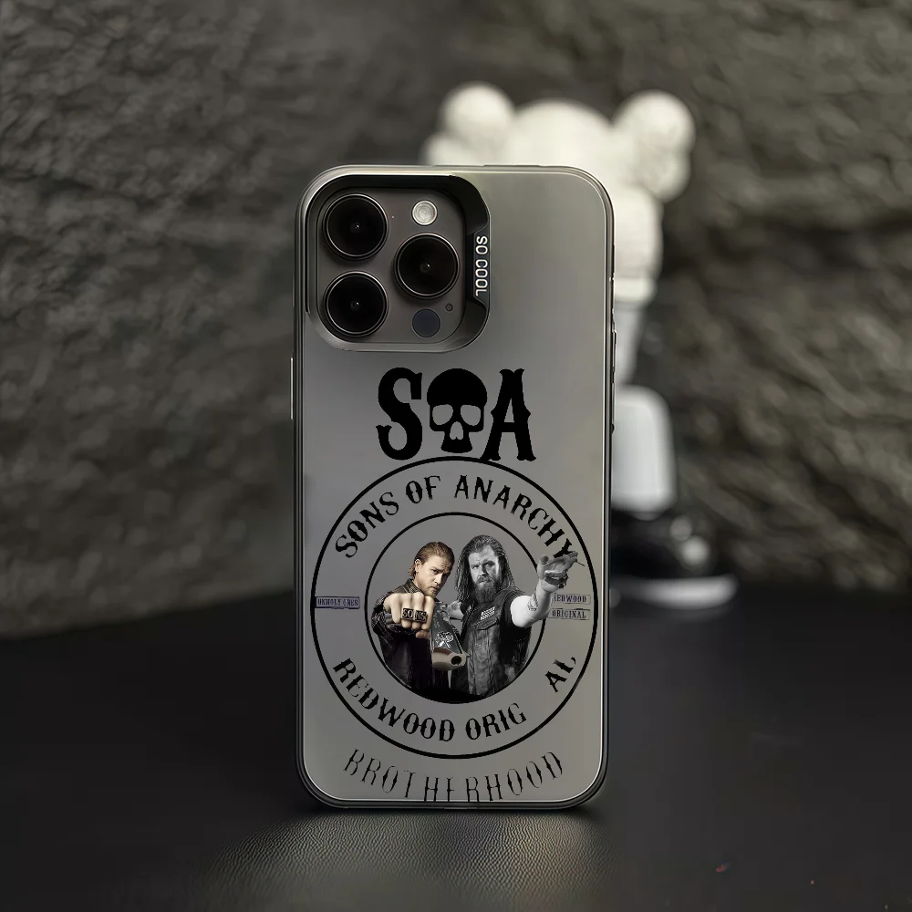 Coque de téléphone TV s-sons d'a-narchy, étui de protection couleur IMD pour iPhone 12 11 13 14 15 16 17 Max Pro Plus Mini