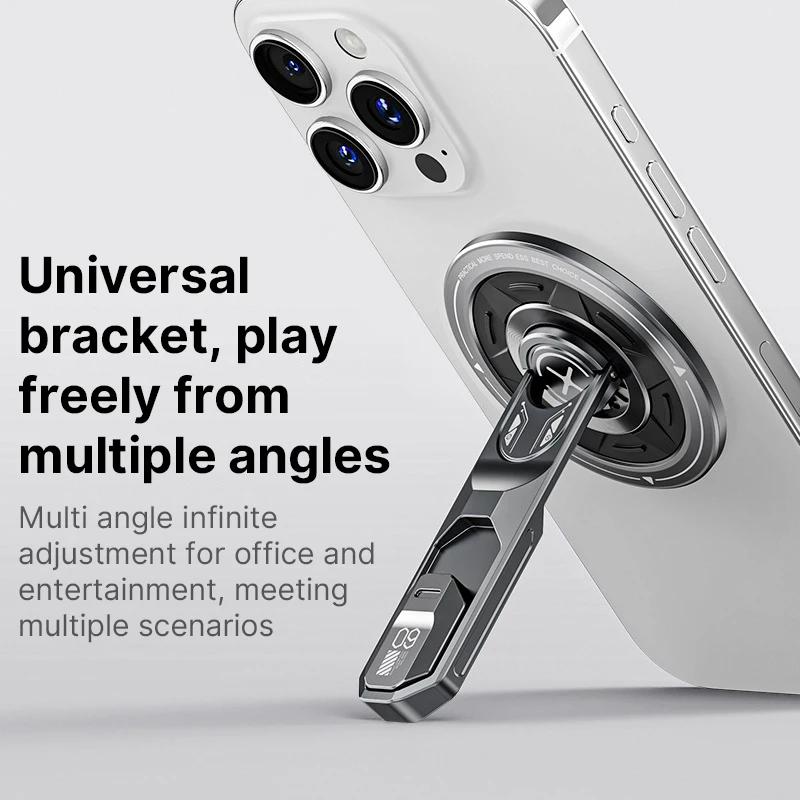 

Magnetic Mobile Phone Holder 360° Rotation For iPhone 17 16 15 14 13 Series Decompression Design Zinc Alloy Ultra-thin Portable