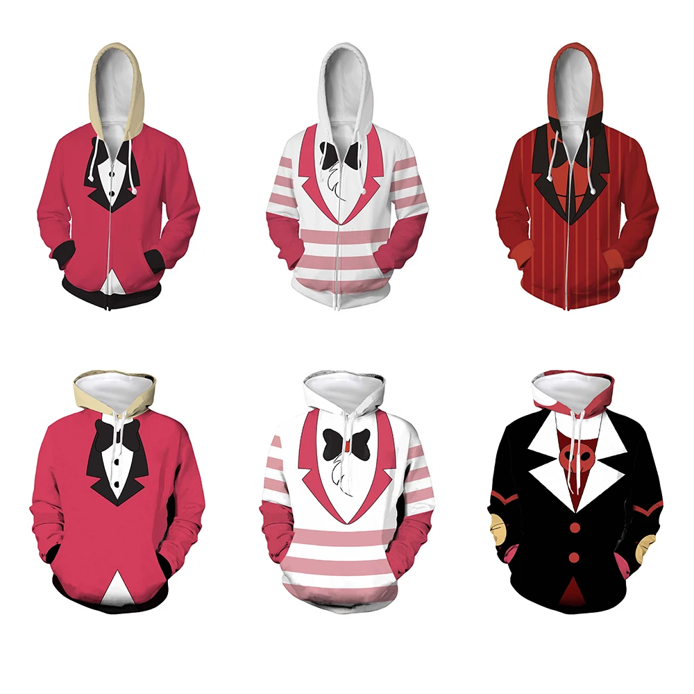 

Anime Hazbin Cosplay Outfit Hotel Hoodies Costume Charlie Alastor Treetwear Hoodie Hotel Print Sweatshirt Halloween Party