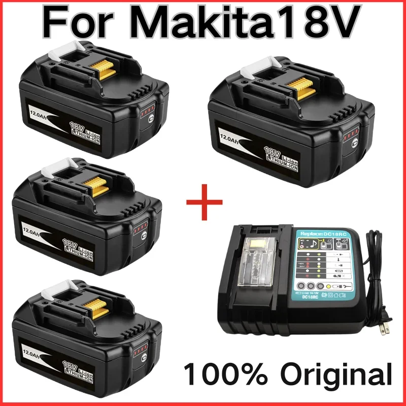 for Makita18V Battery 12000mAh Rechargeable Power Tools Battery 18V makita with LED Li-ion Replacement LXT BL1860B BL1860 BL1850